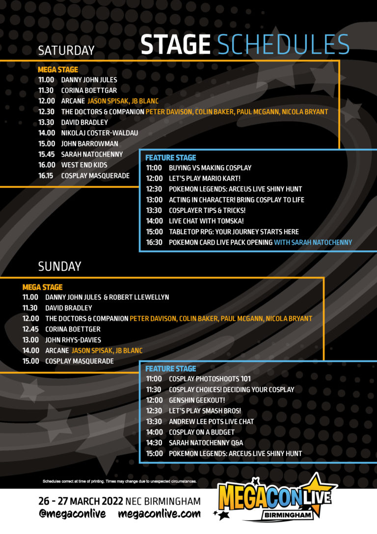 Schedule MegaCon Live